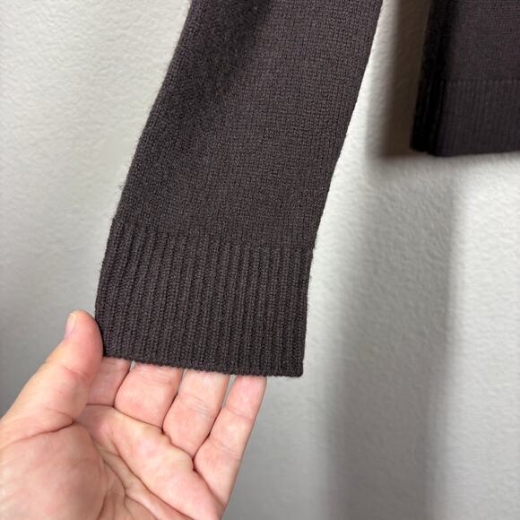 Theory Womens Size Medium Crew Neck Sweater Mink Brown Feather Cashmere Pullover - Picture 7 of 10